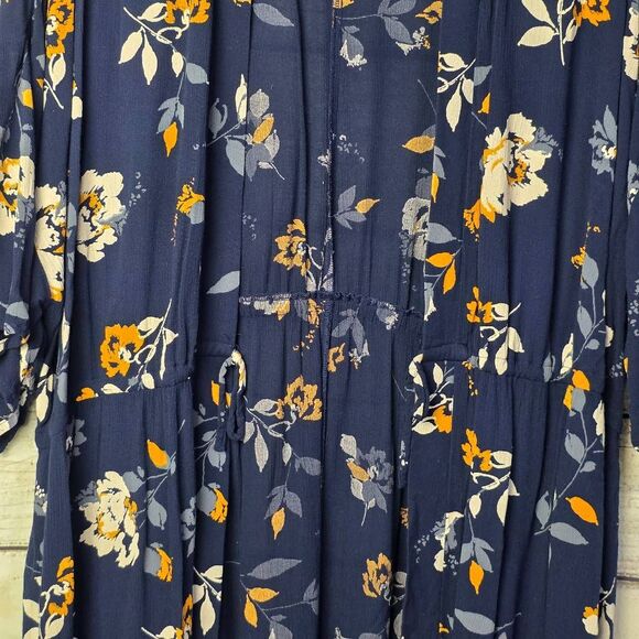 Maurices Navy Floral Kimono Cardigan 0/1 - Picture 4 of 10